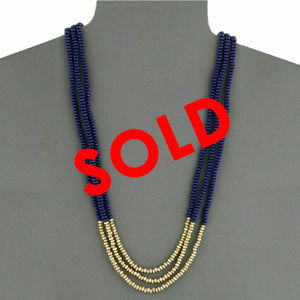 *SOLD* NWT Lucky Brand Navy/Lapis & Gold Necklace